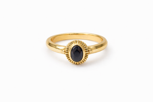 Brass black sun ring