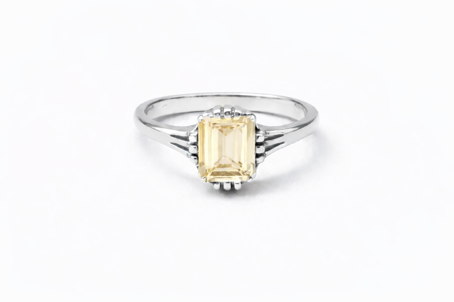 Vintage citrine ring brass/s-p