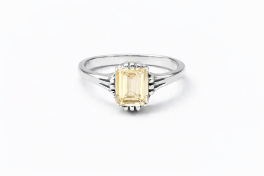 Vintage citrine ring brass/s-p
