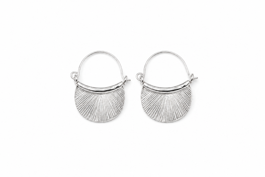 Silver-plated half moon hoop