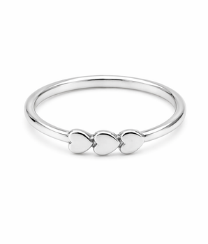 Triple tiny heart ring brass/ s-p