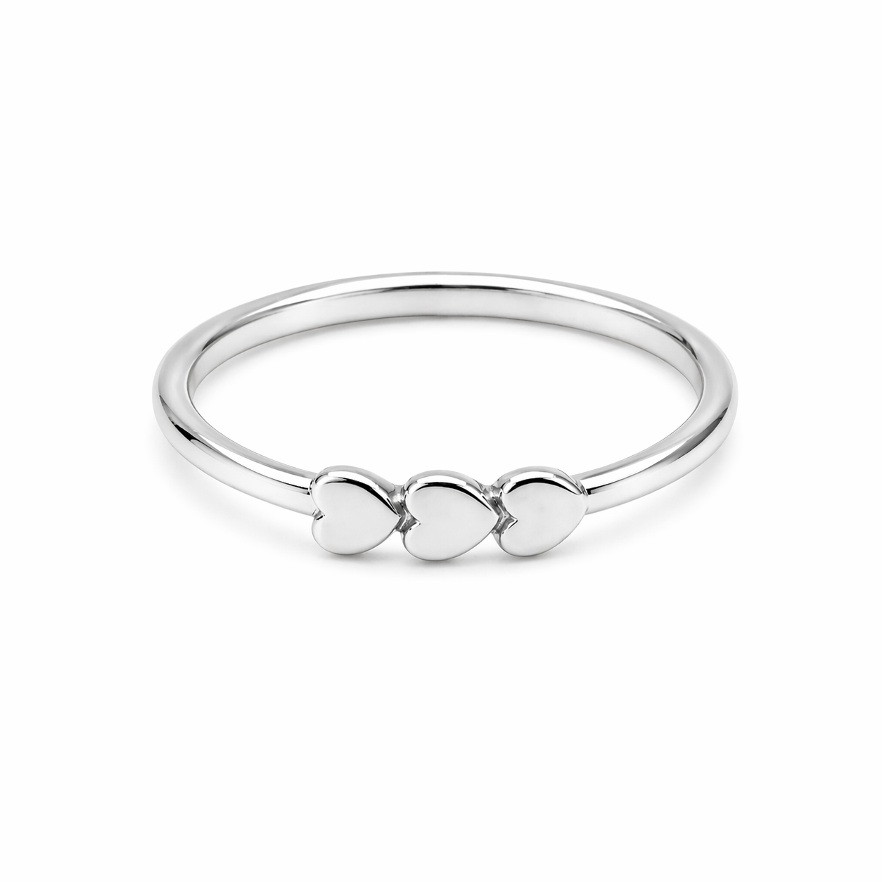 Triple tiny heart ring brass/ s-p