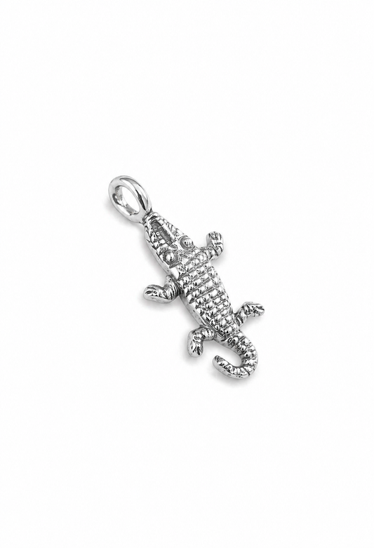 Crocodile charm brass/ s-p