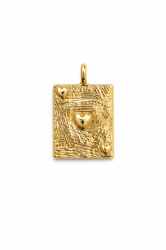 Ace heart charm brass/ g-p