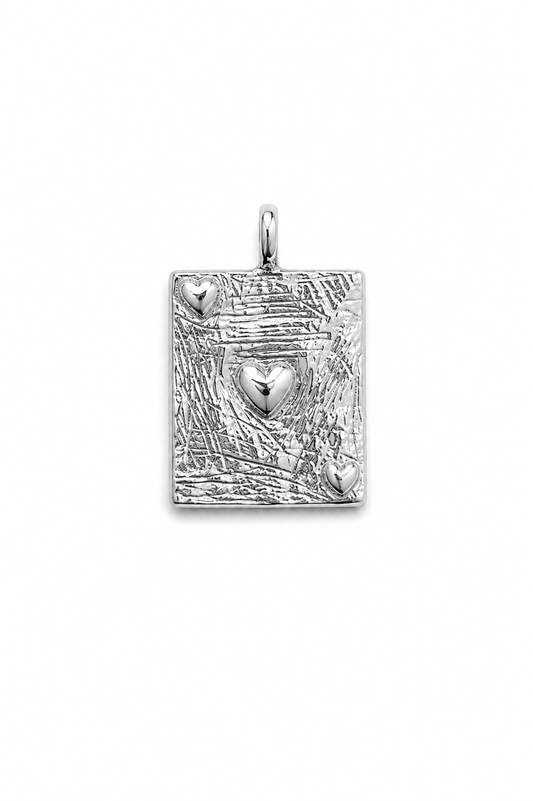 Ace heart charm brass/ s-p