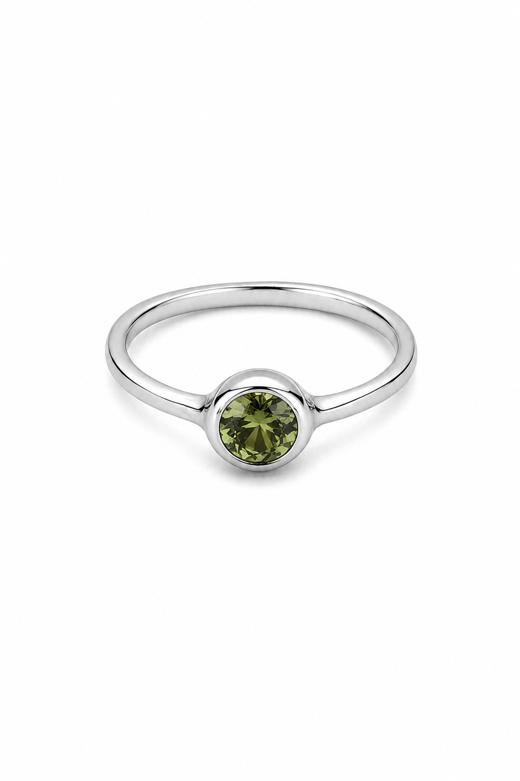 Round peridot ring brass/ s- p