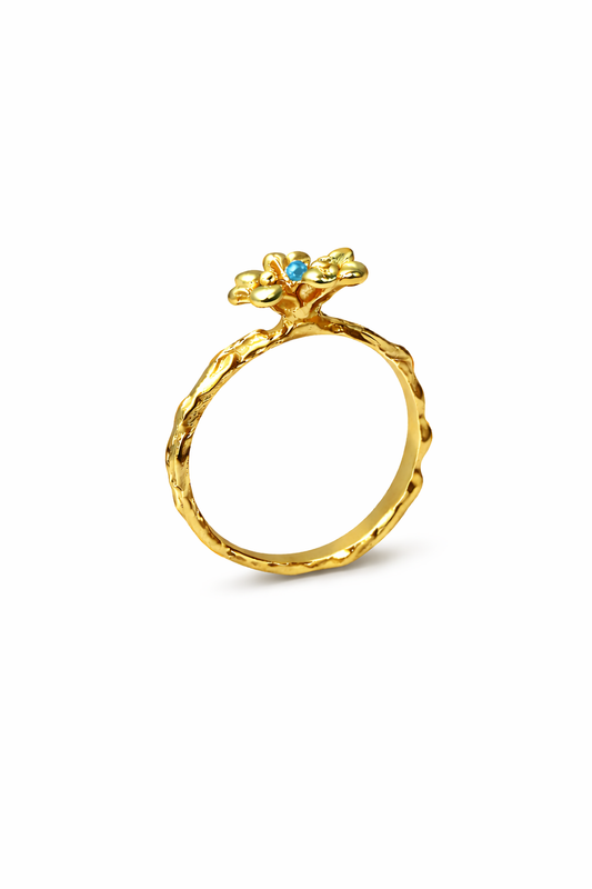 Brass flower twig ring