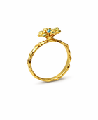 Brass flower twig ring