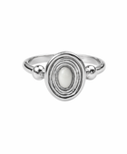 Ring oval white catseye brass/ s-p