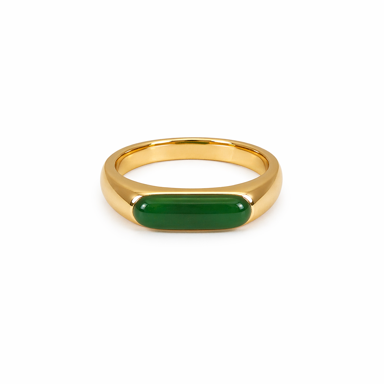 Brass green signet ring