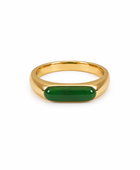 Brass green signet ring