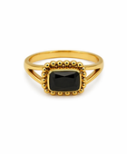 Brass black zircon dot ring