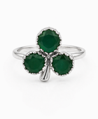 Clover dark green resin brass/ s-p