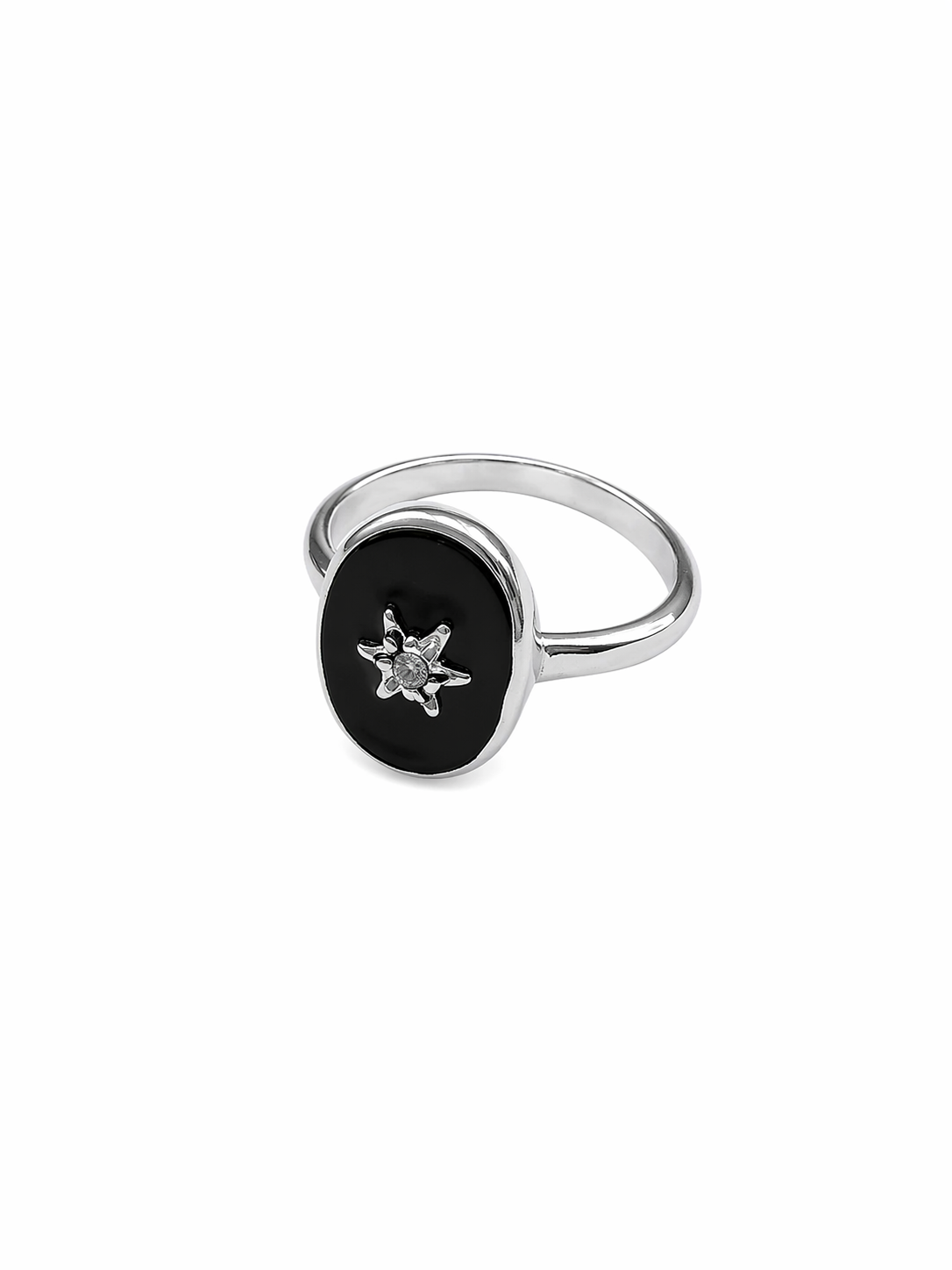 Ring black resin star brass s-p