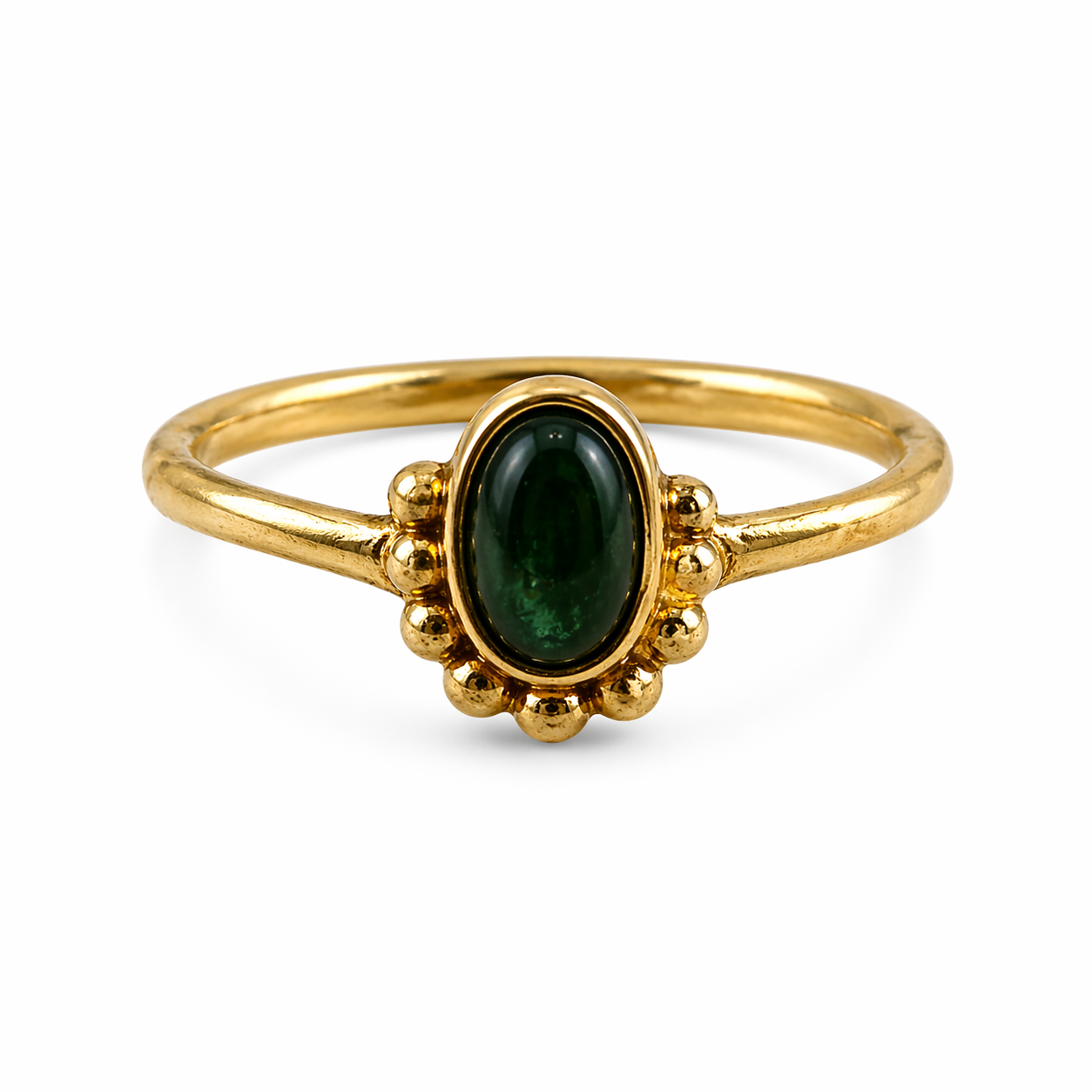 Brass bow dots ring