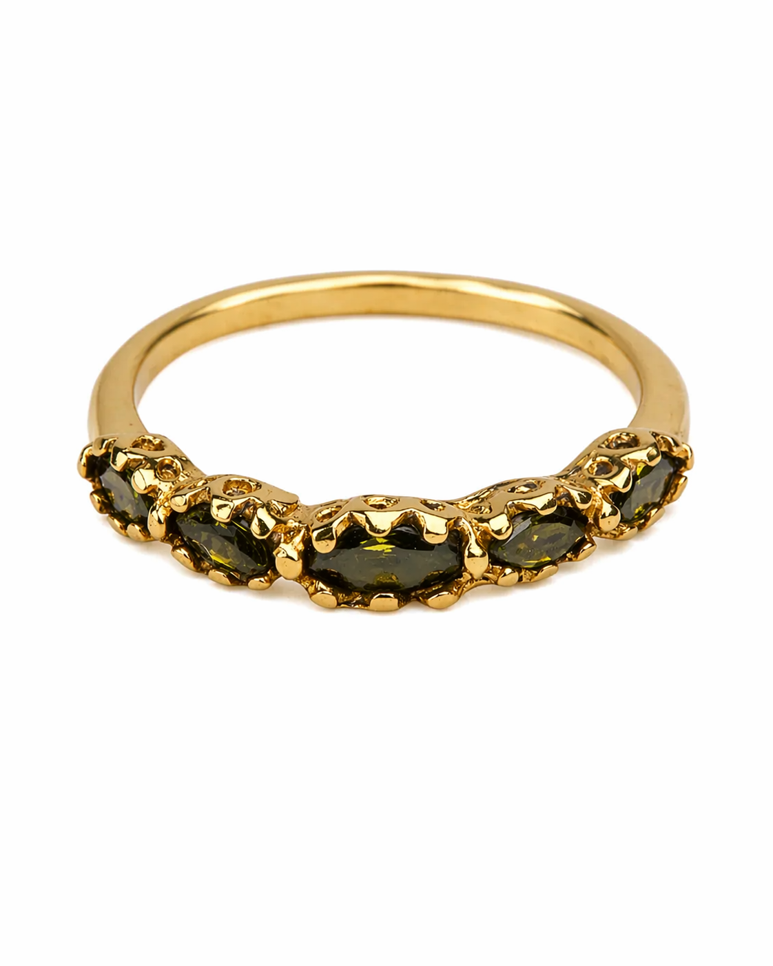 Brass green multi stone