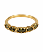 Brass green multi stone