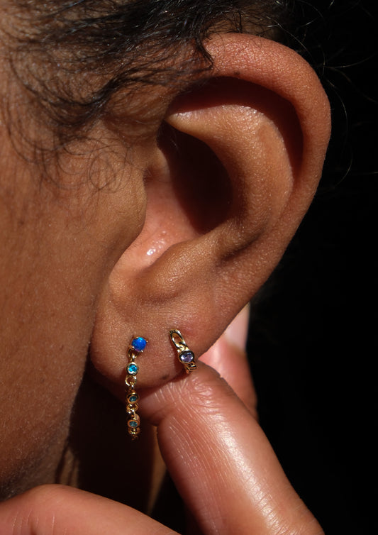 Blue night chain earring g-p