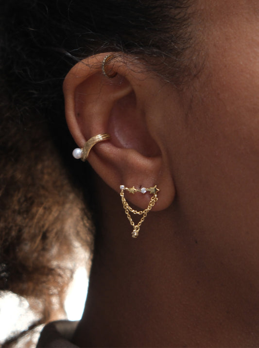 Zircon star chain earrings g-p