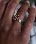 Brass thin stripe band ring
