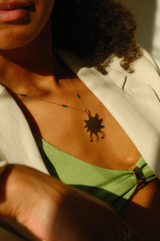 Big sun pendant brass/ g-p