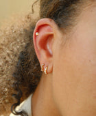 Brown stone hoop earring g-p