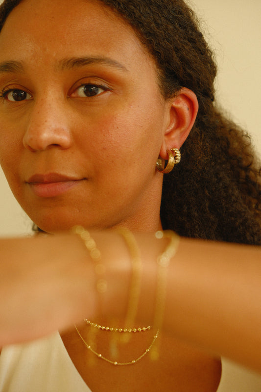 Wire earring brass/ g-p