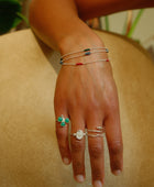 Silver bracelet red stone