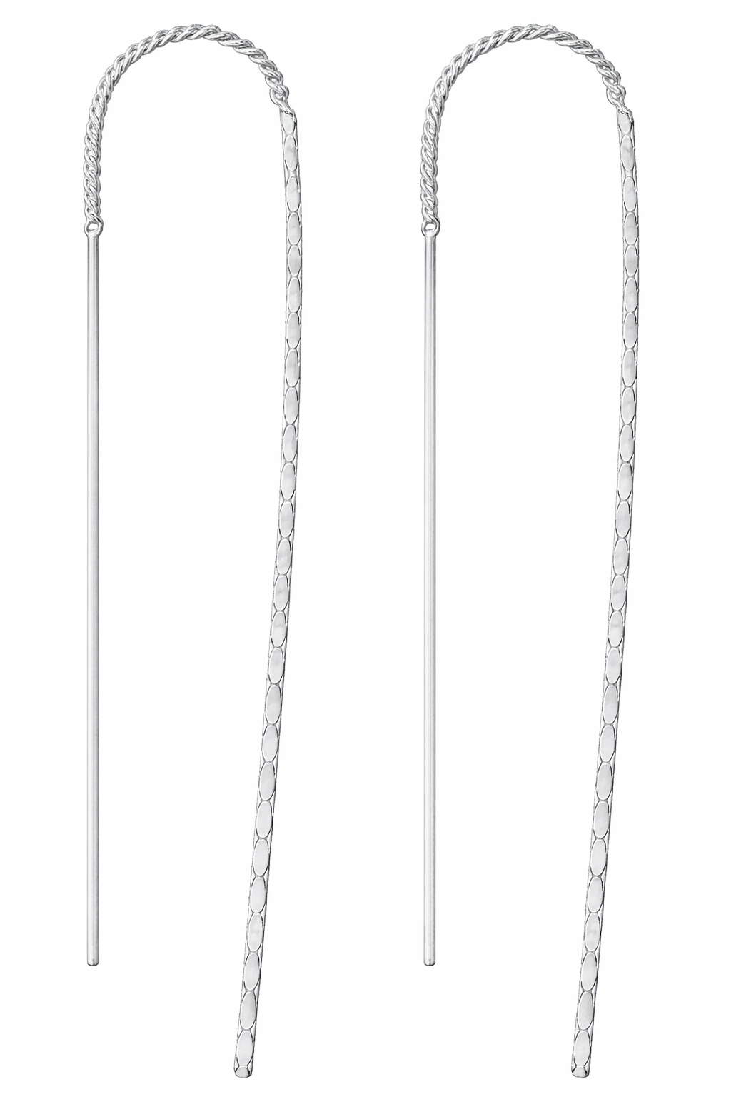 Silver threader earring