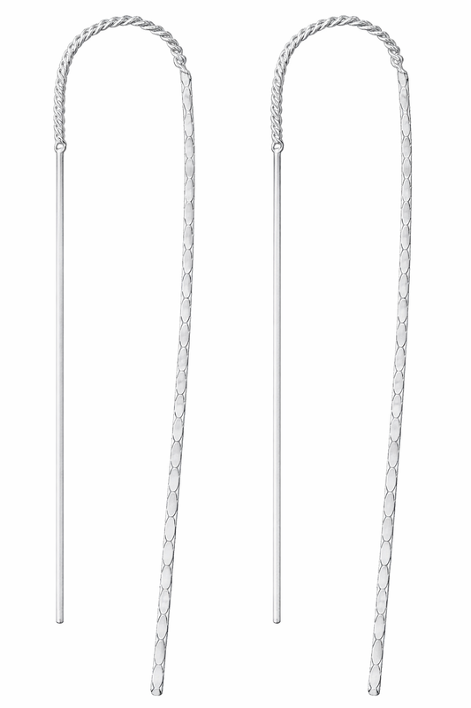 Silver threader earring