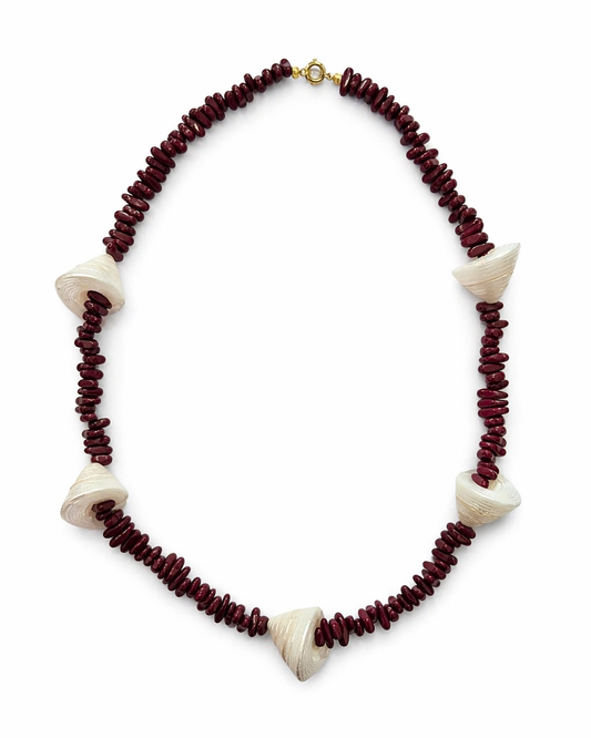 Hematite shell necklace g-p