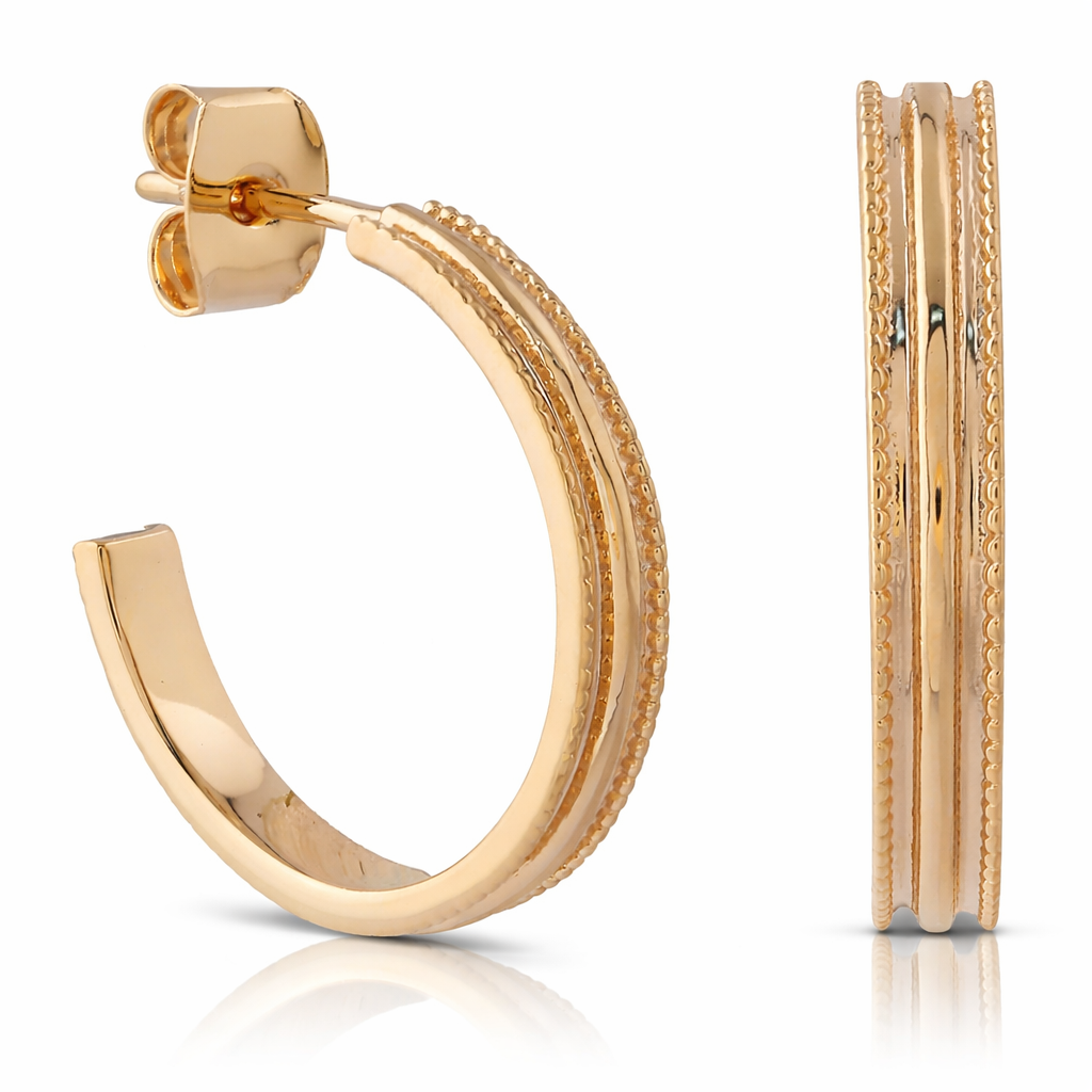 Stud stripe hoop brass/ g-p