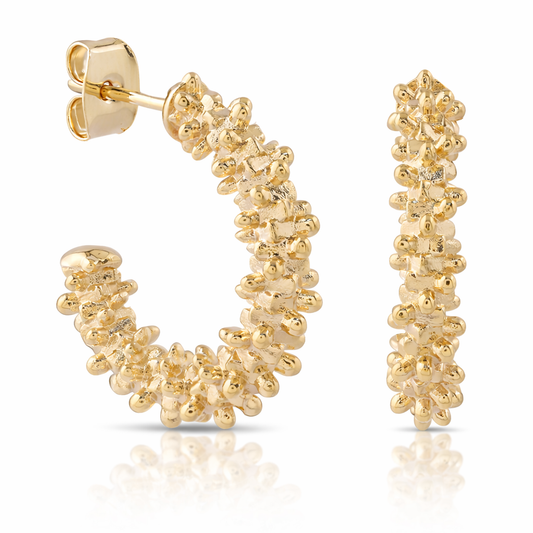 Stud dots hoop brass/ g-p
