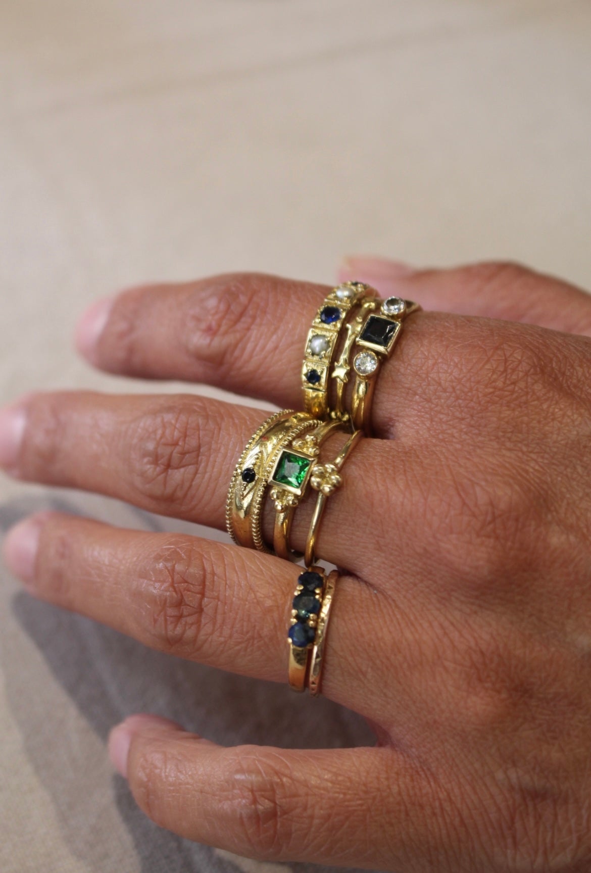 Brass bold flower ring