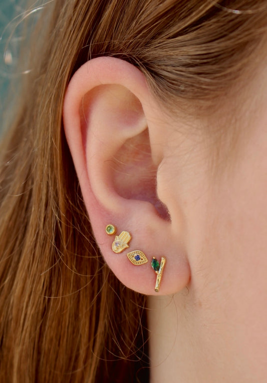 Bamboe stud earring g-p