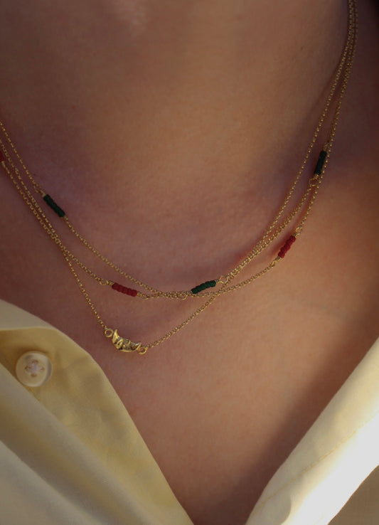 Necklace red stone g-p
