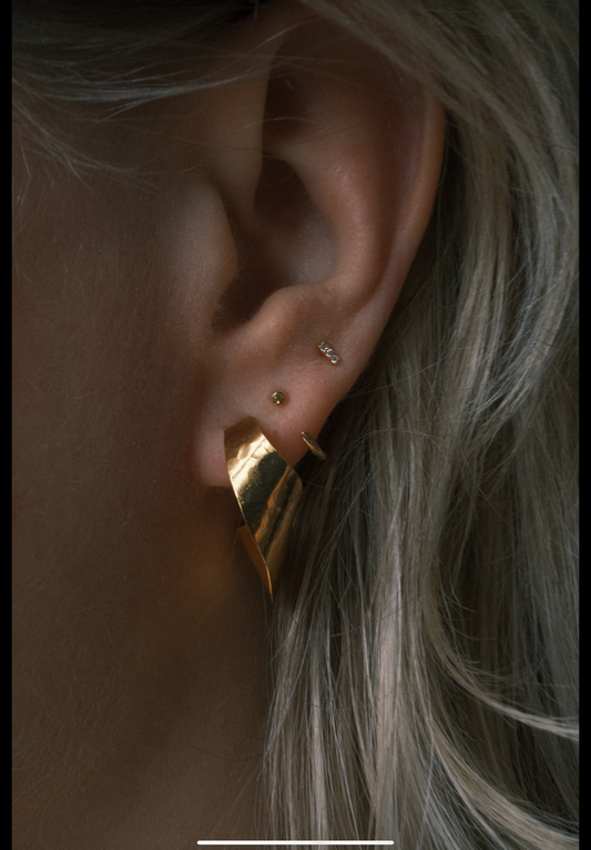 Oorbellen - Flat wave - Gold plated