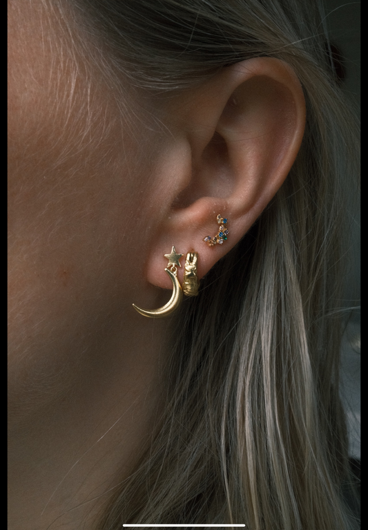 Oorbellen -Zircon moon - g-p