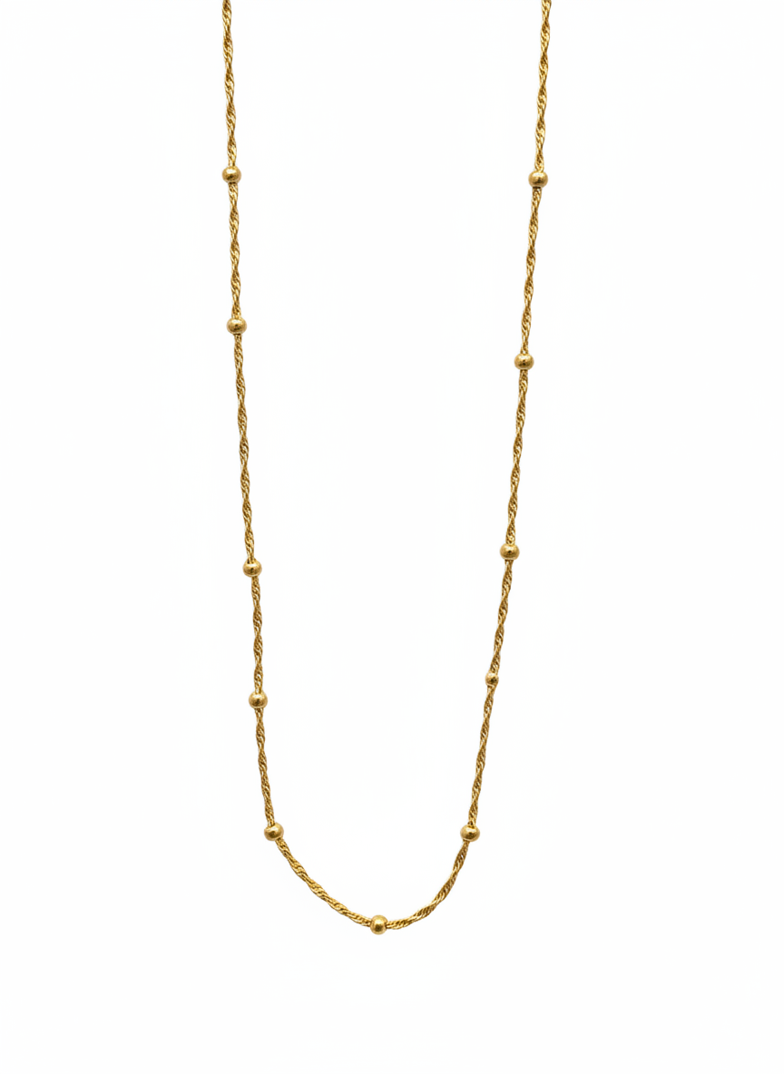 Necklace balls twisted 14K, 40 cm