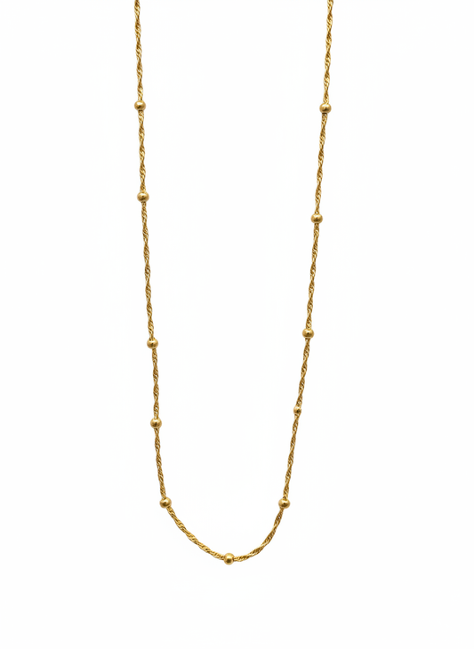 Necklace balls twisted 14K, 40 cm