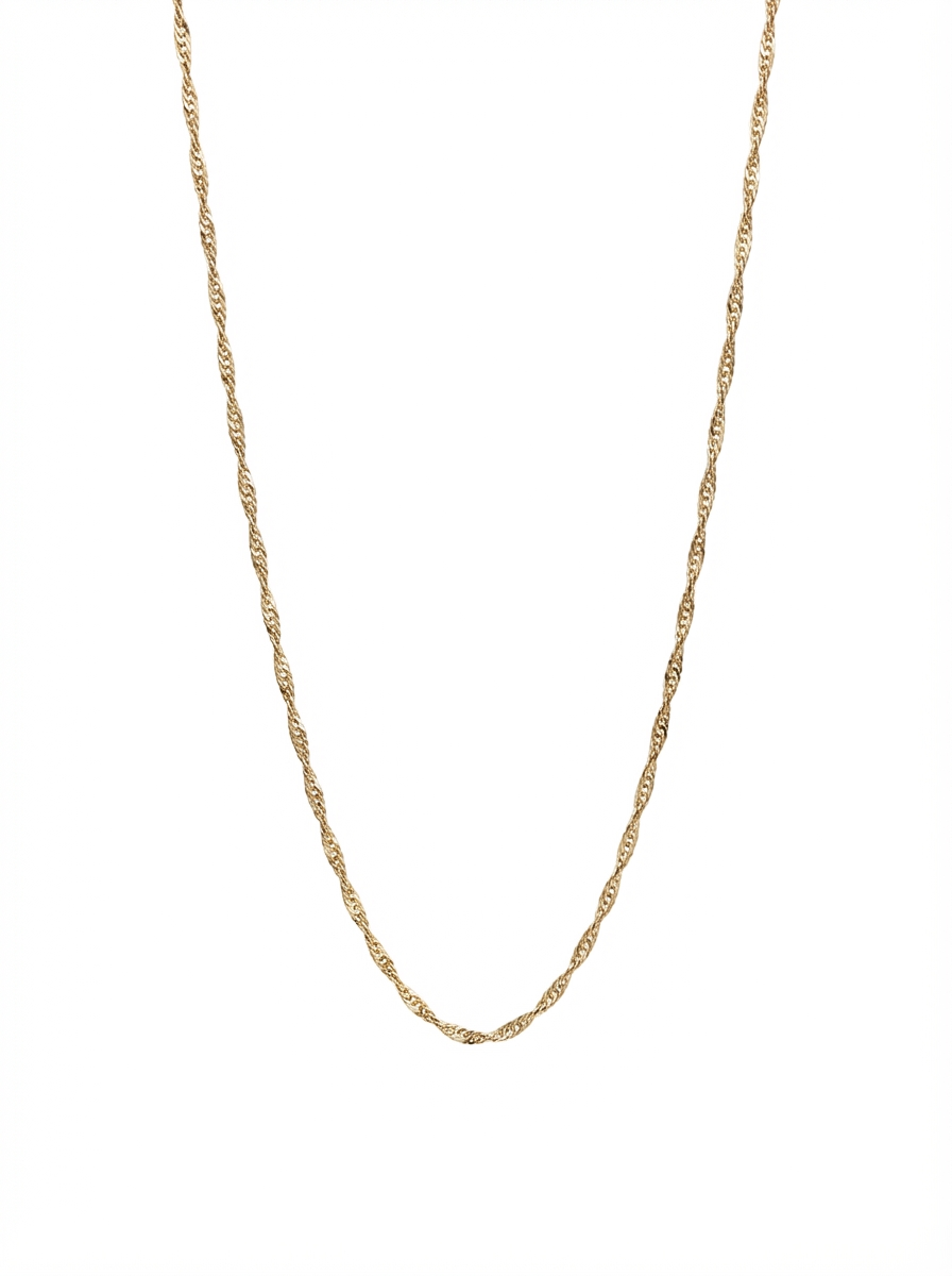 Necklace twisted 14K, 40 cm