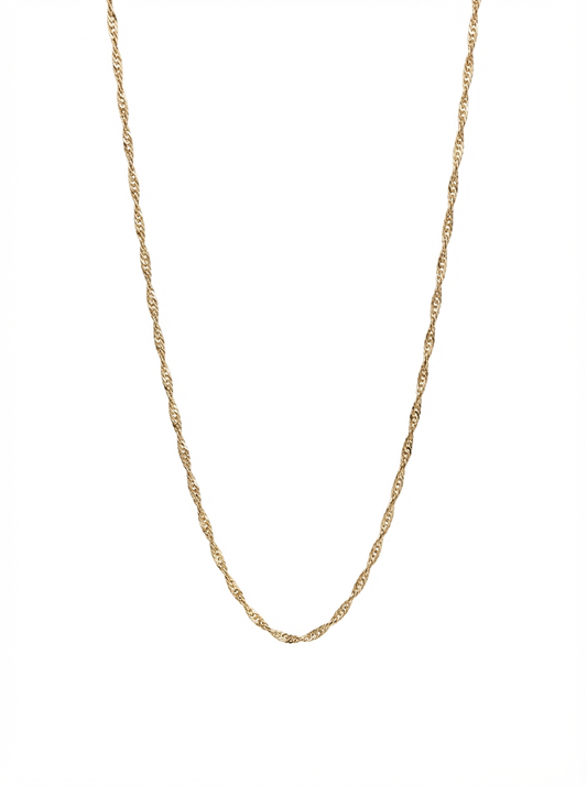 Necklace twisted 14K, 40 cm