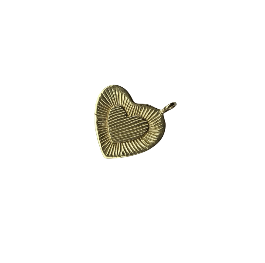 Big heart pendant brass/ g-p