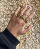 Brass green signet ring