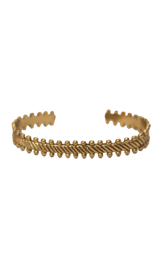 Brass multi dot cuff bracelet