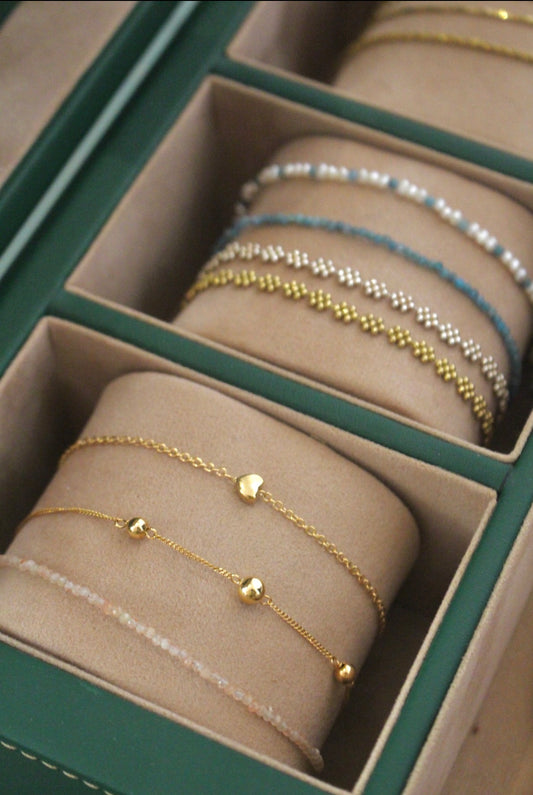 Bracelet tiny thick heart g-p