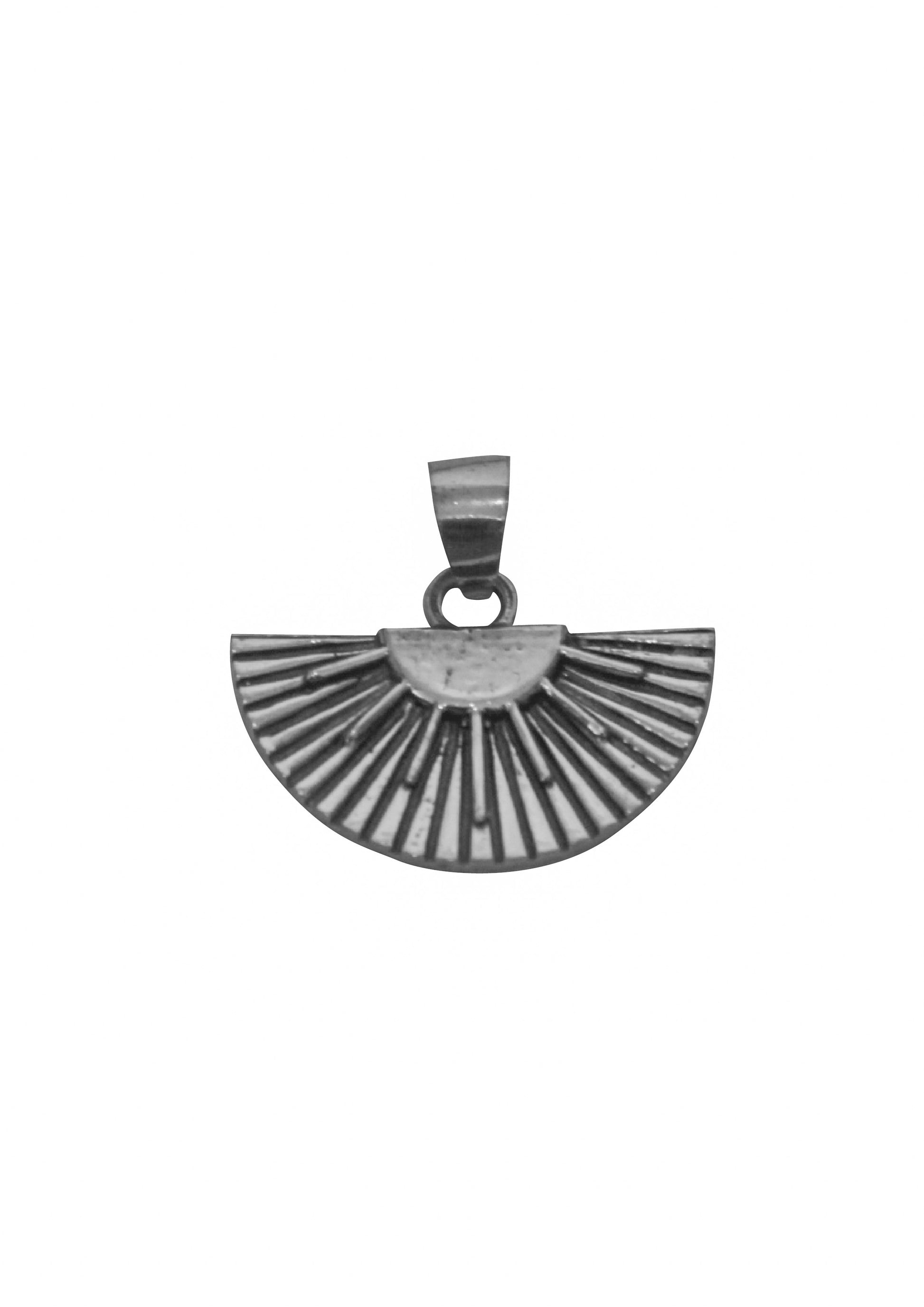 Pendant big fan white brass