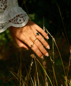 Brass dark red resin lela dot ring