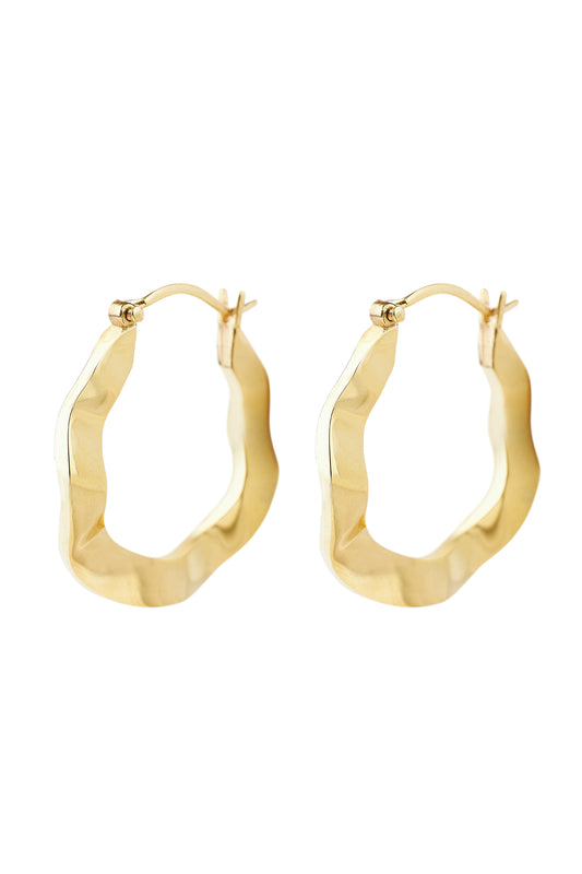 Oorbellen - Flat hoop - Gold plated
