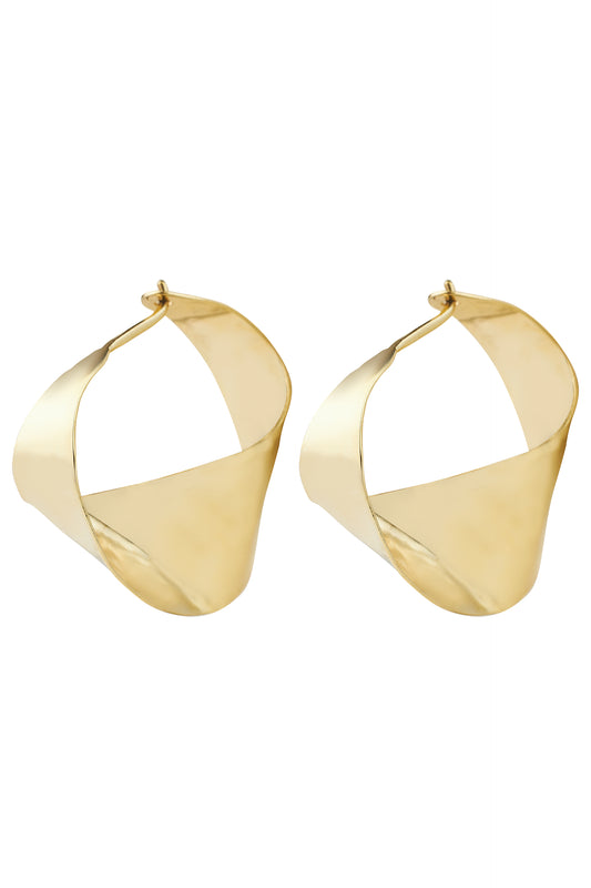 Oorbellen - Flat wave - Gold plated